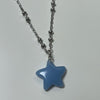 Blue stone star ball necklace