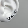 Black and white star wing full piercing set