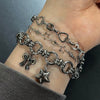 Thin double star bracelet