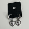 Grey cat hoop earrings