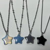Blue stone star ball necklace
