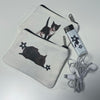 Canvas black cat pouch