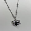 ribbon butterfly and diamond chain necklace