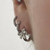 Classic ribbon hoop earrings