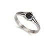 Black magic sterling silver ring