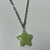 Light green stone star necklace