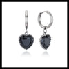 Black heart dainty earrings