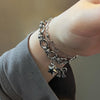 Double charm star ribbon chain bracelet