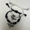 Black angel heart twist bracelet