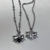 ribbon butterfly and diamond chain necklace
