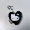 Black kitty heart keychain