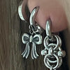 Antique ribbon hoop earrings