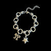 Double charm star ribbon chain bracelet