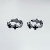 Mono cross hoop earrings
