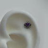 Dark purple mini heart chrome piercing