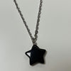 Black stone star necklace