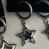 Black double star hoop earrings