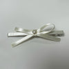 White ribbon heart hair clip