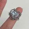 Large clear heart thorn ring