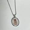 White sitting cat necklace