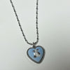 Blue cow heart necklace
