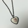 White bunny heart necklace