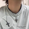 (Highly recommended) Fancy chrome cross shooting star necklace and earrings