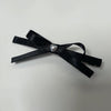 Black ribbon heart hair clip