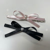 Black ribbon heart hair clip