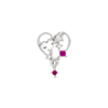Pink Valentine heart sparkle drop piercing