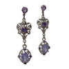 purple chandelier drop earrings