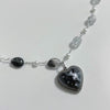 black heart fairy tourmaline gemstone necklace