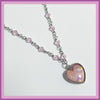 heart pink resin necklace