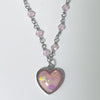 heart pink resin necklace