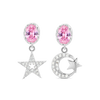 Pink moon star mix and match earrings
