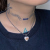 Angel heart ball chain necklace and choker