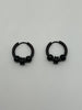Black Vine swirl double ball hoop earrings