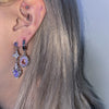 purple teddy bear hoop earrings