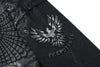 Embroidery owl zip up hoodie black mineral