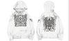 Embroidery guard zip up hoodie white stain