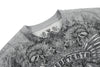Embroidery skull eagle sweatshirt gray