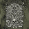Embroidery skull gate long sleeve green stain