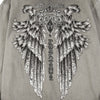 Embroidery skull gate long sleeve light gray
