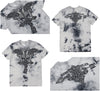 Embroidery cross skull short sleeve silver stain