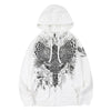 Embroidery owl zip up hoodie white