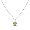 Green heart crystal pearl chain necklace