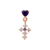 Rose gold purple heart mini cross piercing