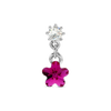 Pink crystal flower drop piercing