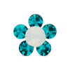Crystal turquoise flower stud piercing