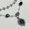 Black double tourmaline gemstone necklace set